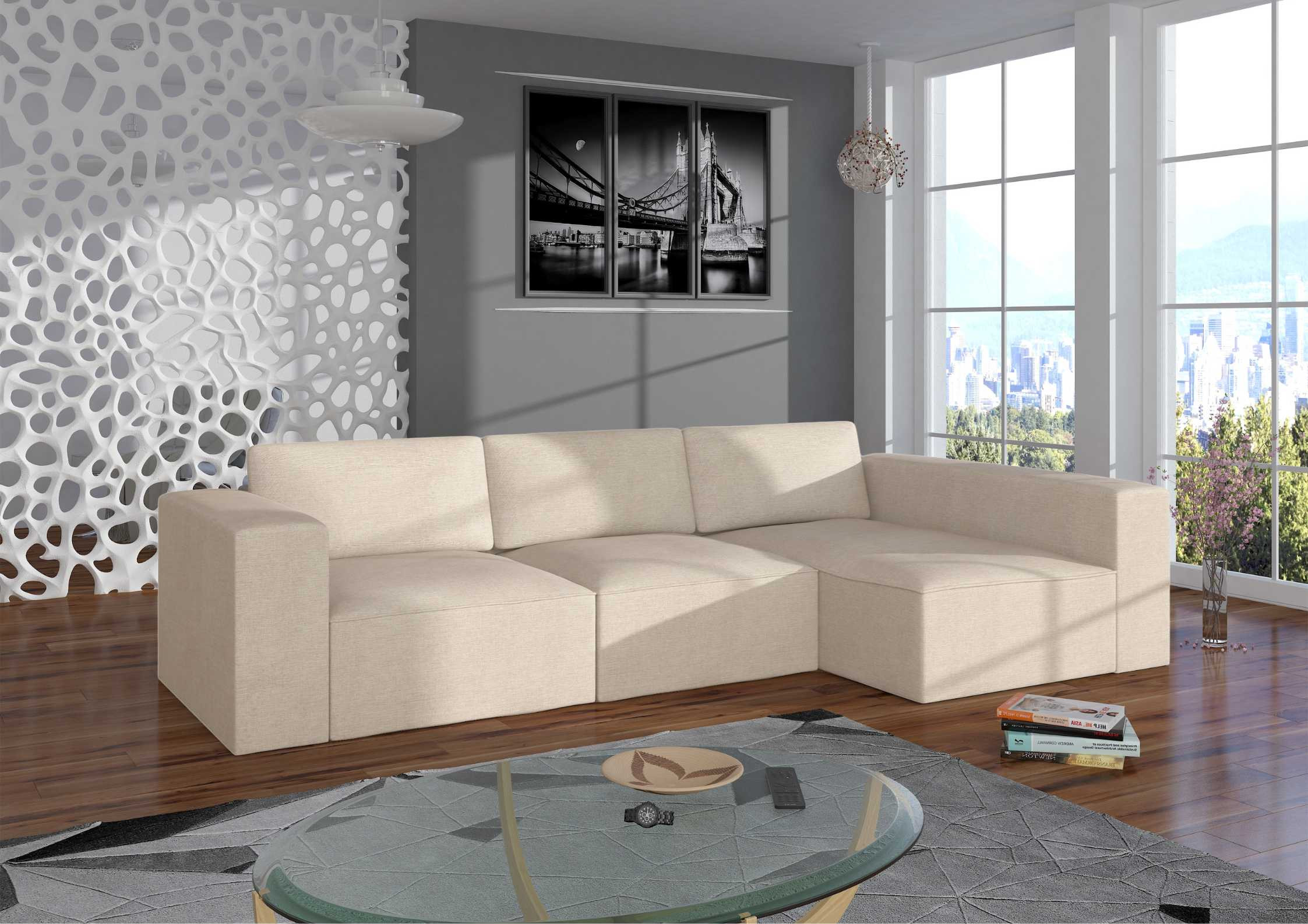 Prawy modułowy narożnik w stylu loft PRESTIGE narożnik z funkcją spania - obrazek 5