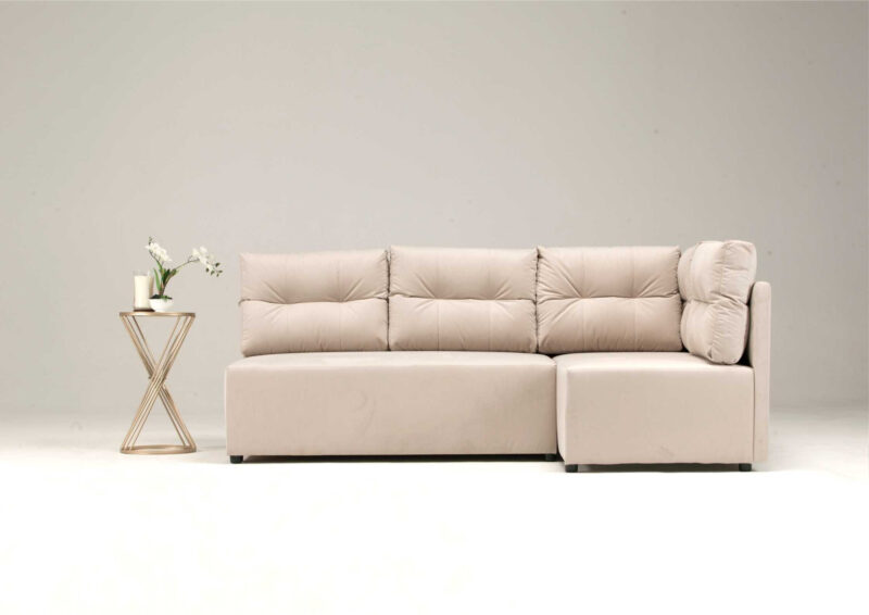 Prawy narożnik skandynawski z pikowanymi poduszkami MONO