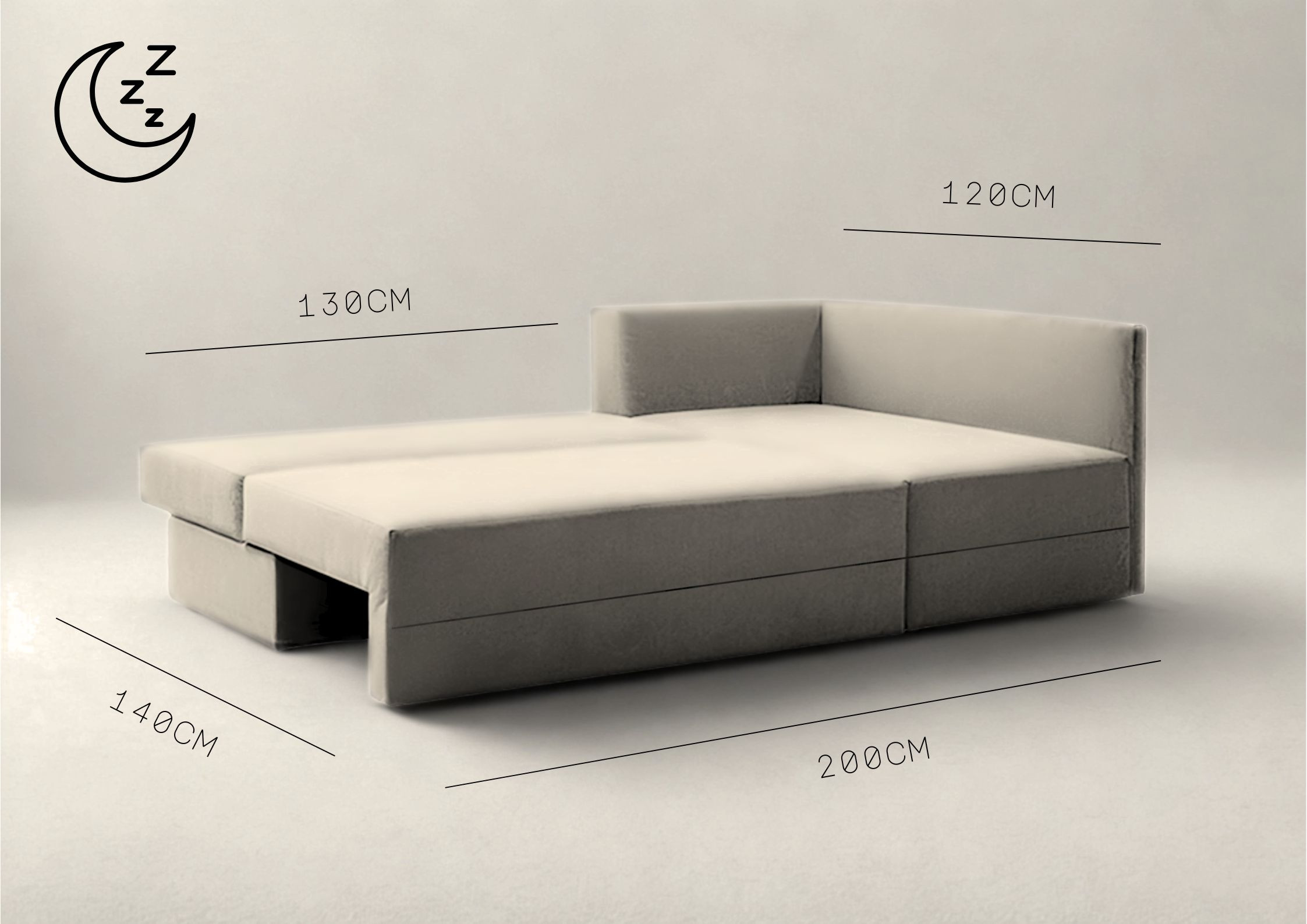 Prawy narożnik z funkcją spania PACO L do salonu rogówka - obrazek 3