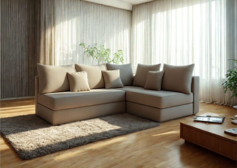 Prawy narożnik z funkcją spania PACO L do salonu rogówka