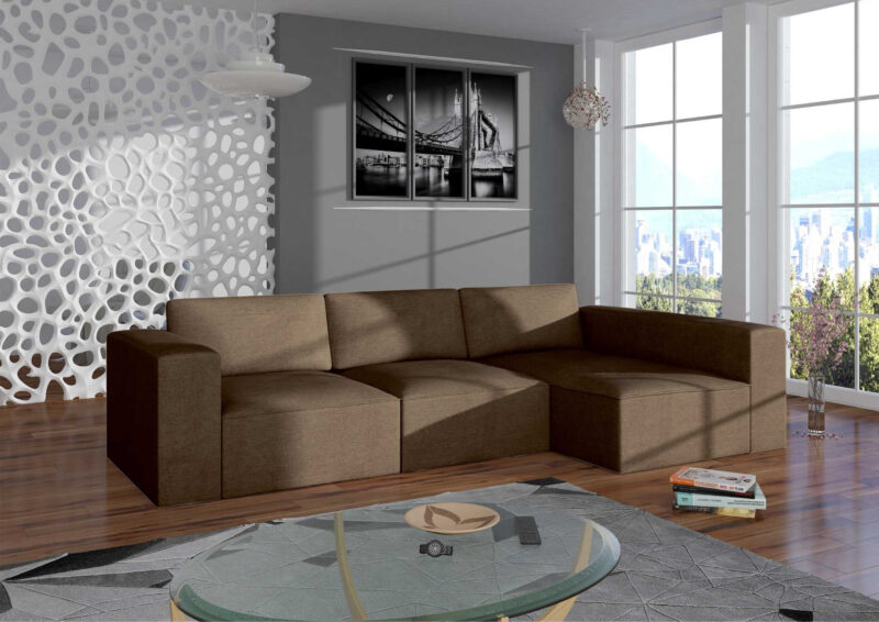 Prawy nowoczesny narożnik modułowy PRESTIGE narożnik industrialny