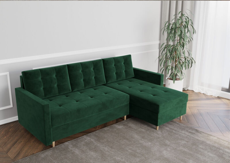 Skandynawski pikowany narożnik rozkładany VIDO Uniwersalny