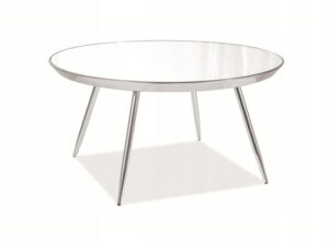 Srebrna ława z lustrzanym blatem RABOB