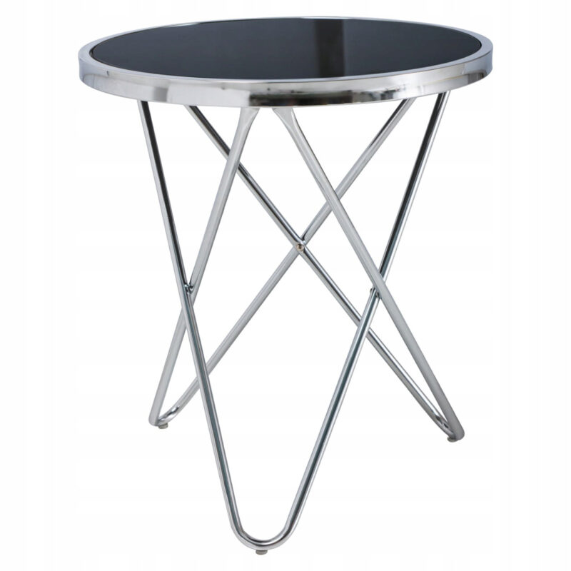 Srebrny mały stolik kawowy BIAFIK