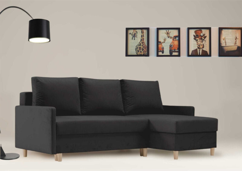 Uniwersalna rogówka w stylu skandynawskim AROSA narożnik z funkcją spania